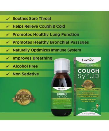Herbion Naturals Throat Syrup - All Natural & Gluten-Free - 5 oz | Herbal Cough Relief International Shipping - Buy Online on GoSupps.com