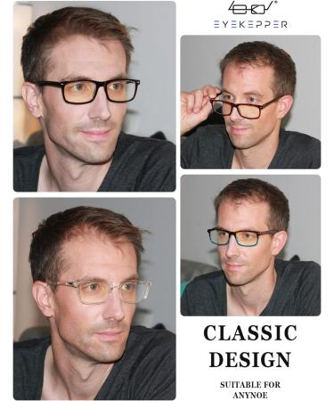 Eyekepper Blue Light Blocking Computer Reading Glasses for Men - Black +0.75 Eyeglasses - Buy Online on GoSupps.com