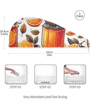 Buy Bright Orange Jam Hair Towel 2 Pack | Super Absorbent Quick Drying Turbans for Women & Girls - Buy Online on GoSupps.com