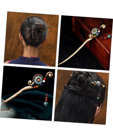 Mikinona Hairpin Tassel Hair Bun Hanfu Hair Accessories Hair Bun Stick Chinese Hair Accessories Traditional Classcical Metal Hair Barrettes Hair Bun Holder Issue Card Zinc Alloy Vintage - Buy Online on GoSupps.com