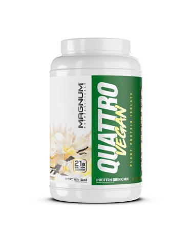 Magnum Vegan Quattro Plant-Based Protein Powder by Magnum- Vanilla Flavor 2lb