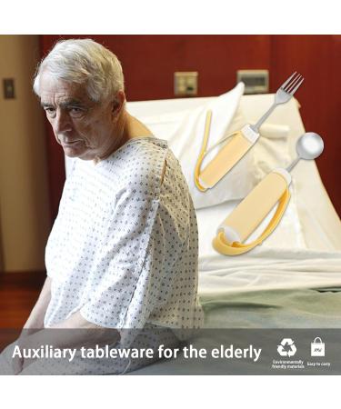 Adaptive Utensils for Independence: Easy Grip Spoon & Fork Set | Stainless Steel Dishes for Arthritis Elderly & Disabled - Buy Online on GoSupps.com