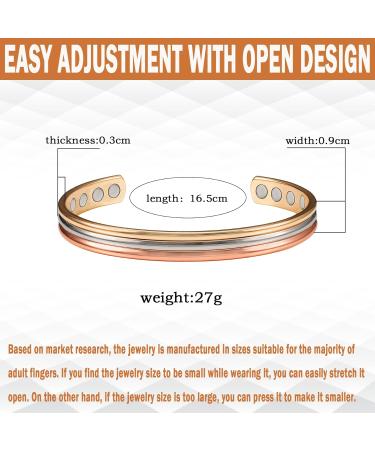 Yinox 8 Magnetic Arthritis Bracelets for Women - 6.5 Inch Pure Copper Therapy for Carpal Tunnel & Pain Relief (3500 Gauss) - Buy Online on GoSupps.com