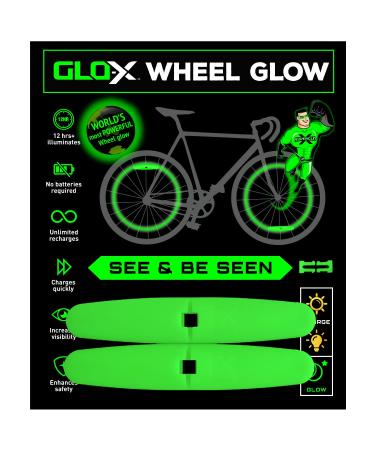 GLO-X Glow Bike Wheel Lights for Kids & Adults (2 Pack) - Rechargeable Spoke Lights for Bike Wheels, 360 Illumination - Revolutionary Solar Bike Lights for Wheels - Wheel Bike Lights Front and Back