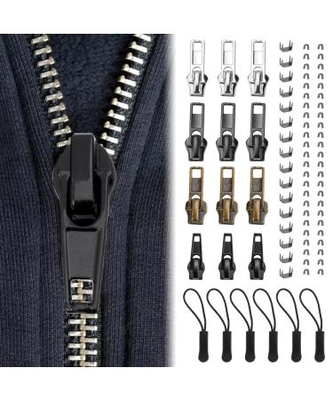 Kbnian zip repair set metal replacement zipper for zipper rice lock repair set for jackets bags luggage sleeping bag suitcase wallets