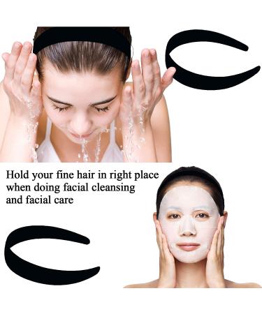 Satin Antiskid Hard Hair Bands - 10 Pcs Black | 1.2 Inch DIY Headbands for Ladies and Girls - Buy Online on GoSupps.com