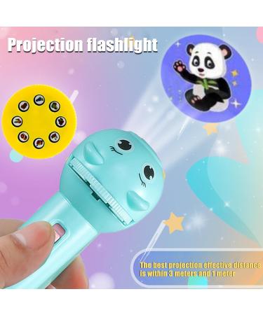 Buy 2-Piece Flashlight Projector for Kids - Lamp & Slide Projector with 96 Animal Patterns (Blue & Pink) - Buy Online on GoSupps.com