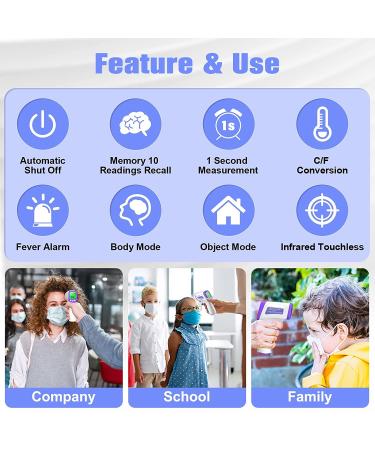 Thermometer for adults Digital Thermometer infrared Forehead thermometer Baby Thermometers with Fever Alarm LCD Screen Accurate Reading and Memory Function non Contact Temperature Thermometer - Buy Online on GoSupps.com