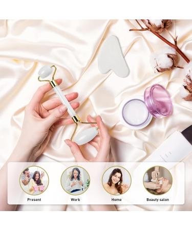 Jade Roller & Gua Sha Face Roller Gua Sha Facial Tool 100% Natural Jade Anti-Aging Face Massager for Face Eyes Neck Body Muscle Relaxing - Buy Online on GoSupps.com