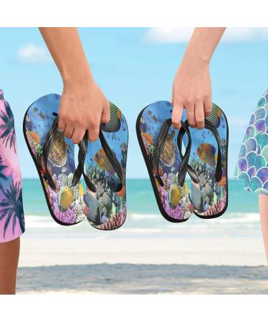 Mnsruu Bunter Coral Reef Flip Flops for Men & Women - Stylish Sandals for Travel Hotel Spa & Home - Buy Online on GoSupps.com