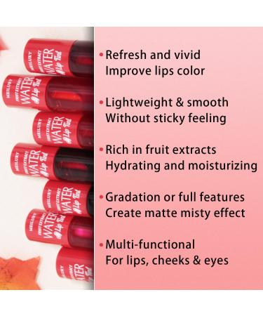 7 Colors Lip Tint Stain Set - Long Lasting Mini Liquid Matte Lipstick & Multi-Use Lip Cheek Tint - Moisturizing Plump Gloss for Vivid Lip Makeup - Buy Online on GoSupps.com