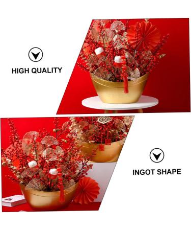 HOMSFOU 1pc Box Yuan Bao Fu House Decorations for Home Fruit Decor Wedding Serving Platter Ornament Gifts Fruit Toys Snack Serving Platter Plastic Portable Flowers - Buy Online on GoSupps.com