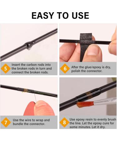 Dovesun Fishing Rod Repair Kit | Carbon Fiber Stock | 9pcs with 2mm-10mm Options for Spinning & Casting Rods - International Shipping - Buy Online on GoSupps.com