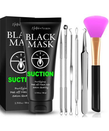 Blackhead Remover Mask Valuable 3-in-1 Kit Purifying Peel Off Mask  With 5 Blackhead & Pimple Comedone Extractors and Silicone Brush  Deep Cleansing Blackheads Removal Mask Kit