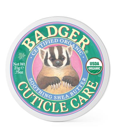 Badger - Cuticle Care, Soothing Shea Butter Cuticle Balm, Certified Organic, Nourish and Protect Cuticles and Nails, Fingernail Care, Protect Dry Splitting Cuticles, 0.75 oz 0.75 Ounce (Pack of 1)