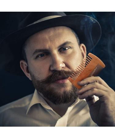 6-Piece Sandalwood Beard Comb Set with Leather Case - Natural Wooden Moustache Combs for Beards and Moustaches (Yellow) - Buy Online on GoSupps.com