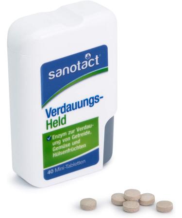 Sanotact Digestive Hero - 40 Mini Tablets for Digestive Health | Relieves Bloating & Supports Digestion of Cereals Cabbage & Legumes (2 Pack) - Buy Online on GoSupps.com