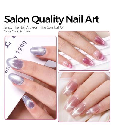 Shop Tomicca Cat Eyes UV Nail Polish Set - 4 Glitter Pink Gel Colors Shellac & UV Gel for Beginners & DIY Home - Buy Online on GoSupps.com