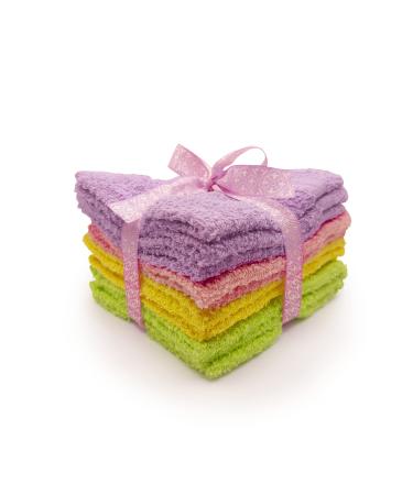 Weber's Wonders 11 Pack Cotton Washcloths for Body & Face - Extra Soft - Highly Absorbent Wash Cloth - Fast Dry - Assorted Colors