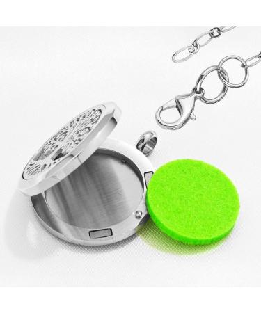 Family Tree of Life Necklace - Essential Oil Diffuser Aromatherapy Jewelry with 12 Refill Pads - Buy Online on GoSupps.com
