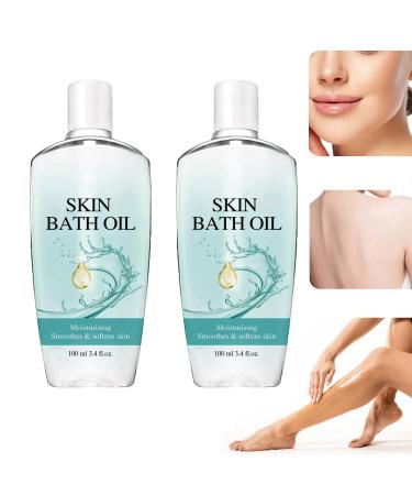 Skin Bath Oil So Soft & Sensual Skin Moisturizing Smoothes and Softens Skin Soft Luxurious Hydrating Body Oil with Essential Oils for Silky Smooth Skin (2Pcs)