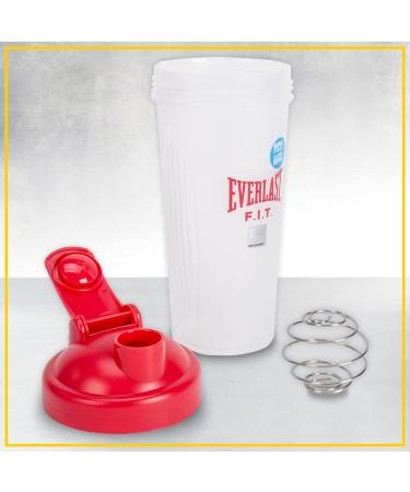 Everlast FIT 600ML Shaker Bottle - Leak Proof - Shaker Bottle with Spiral Whisk Blender Ball BPA/DEHP-Free Easy to Clean Perfect for Mixing Protein shakes. (RED) - Buy Online on GoSupps.com