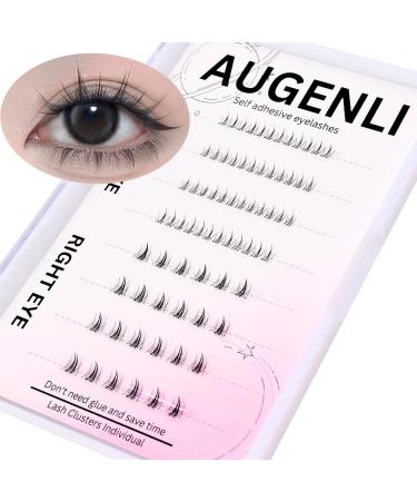 Self Adhesive Lash Clusters Eyelashes Press-on Lashes 12mm Individual Lash Extension Kit Clear Band No Glue Needed Natural Self Adhesive DIY Eyelash Extension (05)
