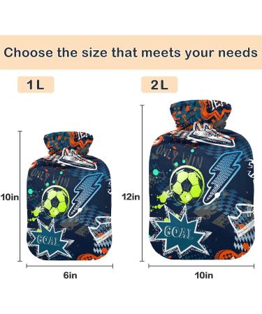Large Hot Water Bottle for Bed - Naanle Cartoon Sport Foition | Hand & Feet Warmer | Pain Relief & Cold Therapy - 2L - Buy Online on GoSupps.com