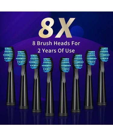 SEAGO Sonic Electric Toothbrush for Adults and Kids | 8 Heads, 5 Modes, Rechargeable | 30 Days Battery Life, 2 Mins Timer | IPX7 Waterproof | SG-958 Black - Buy Online on GoSupps.com