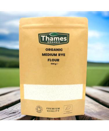 Organic Medium Rye Flour - 1kg of 100% Pure & Natural Flour - No Additives No Preservatives - Vegan Non-GMO Certified Organic - Great for Baking Cooking and Rye Bread - Thames Organic - Buy Online on GoSupps.com