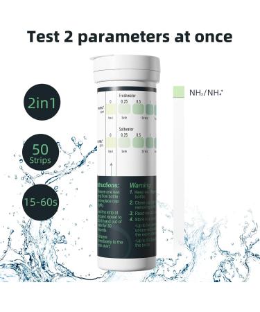 RUNBO Ammonia Test Strips - 50pcs Aquarium Water Testing Kit for Freshwater & Saltwater Fish Pond - Buy Online on GoSupps.com