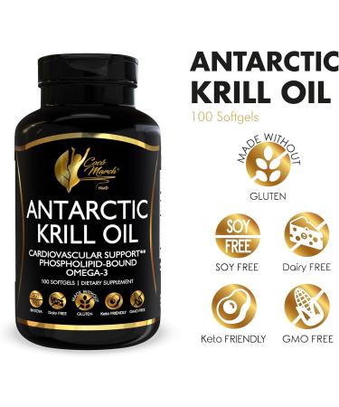 Coc March N.M.D Pure Antarctic Krill Oil 1000mg Omega 3 Fish Oil Supplement with EPA DHA Choline & Astaxanthin Fast Absorption Immune Heart & Joint Support for Men & Women 100 Softgels Krill Omega Oil- - Buy Online on GoSupps.com