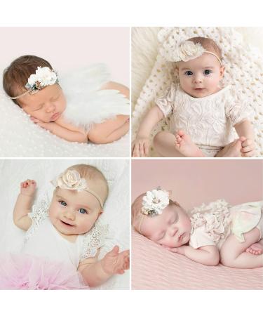 Makone Baby Hair Band | Stretchy Nylon Flower Headbands for Newborns & Toddlers | Adorable Baby Girl Hair Accessories - Buy Online on GoSupps.com