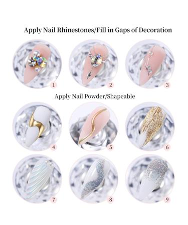 Nail Rhinestone Glue Gel Solid Nail Glue Gel Soak off Gel Clear No Wipe Adhesive Nail Art Gel Glue for Rhinestones Crystal Resin Gems Diamonds Jewelry Gel Nail Polish Decoration - Buy Online on GoSupps.com
