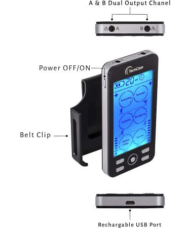 Tens Unit Plus 24 Rechargeable Electronic Pulse Massager with Accessories | Multi Mode Device - New Model - Buy Online on GoSupps.com