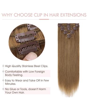 Silk-Co Clip-In Extensions | Real Remy Hair Brown 8 Tresses 18 Clips 80g - Light Brown 33cm - Buy Online on GoSupps.com