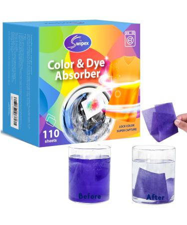 Color Dye Catchers for Laundry 110 Count Fragrance Free Dye Absorber Laundry Sheets Prevent Color Runs Home School Laundry Essentials 1 Count (Pack of 110)