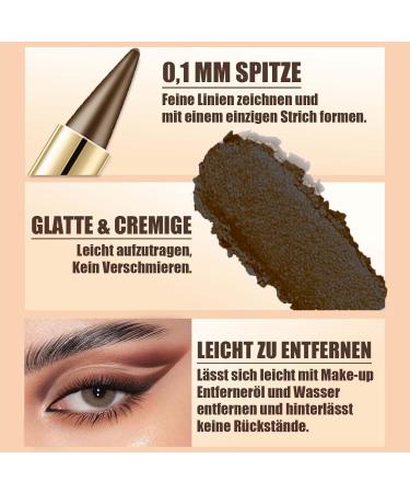  EONFAVE Waterproof Eyeliner Gel Pencil Pigmented & Smudge-Resistant Brown Brown Kohl for Daily Makeup - Buy Online on GoSupps.com