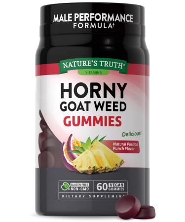 Nature's Truth Horny Goat Weed Gummies | 60 Count | with Maca Root | Vegan Non-GMO & Gluten Free Supplement for Men | Passion Punch Flavor