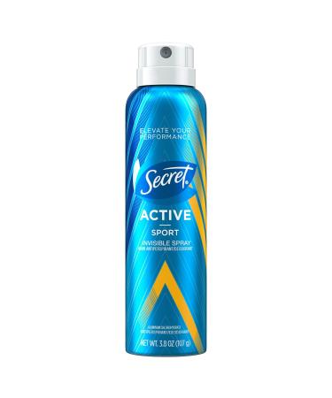 Secret Invisible Spray Antiperspirant and Deodorant for Women  Active Sport  3.8 oz