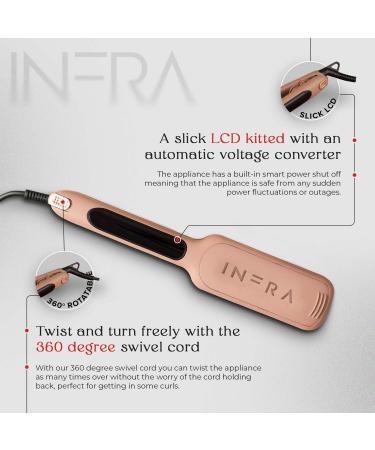INFRA Premium 2 Inch Ceramic Tourmaline Ionic Flat Iron - Best Hair Straightener for Straight Wavy & Curly Hair - International Shipping Available - Buy Online on GoSupps.com