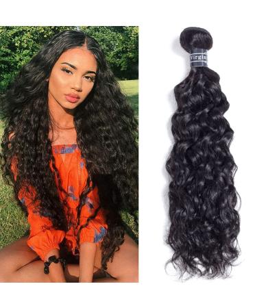 Amella Hair Wet And Wavy Human Hair 1 Bundle 20 Inches 100% Unprocessed Brazilian Virgin Water Wave Bundles Water Wave Human Hair Natural Black Color Can Be Dyed Tight And Neat 20 Inch Water Wave Hair Bundles