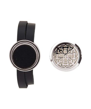 Serina & Company Ancient Cross Aromatherapy Locket Bracelet | Black & Silver | Adjustable 15.5 | Glamorous & Blissful - Buy Online on GoSupps.com