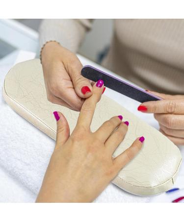 Nail Arm Rest Cushion - Leather Manicure Hand Pillow - Professional Manicure Hand Pillow for Nail Technician Use Professional Salons Wood.l White - Buy Online on GoSupps.com
