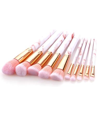 Fegtrtyoa 10 Professional Makeup Brushes Set Tool Foundation Eye Shadow Lip Liner Blush Marble Face Makeup Brush - Buy Online on GoSupps.com