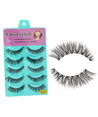 5 Pairs Fake Eyelash Natural Lashes Grafting Tool Cat Eyes Wispy Lash Fluffy Eyelashes Kits for Girls Natural False Lashes Long False Eyelashes 3d Do It Yourself Transparent Stem