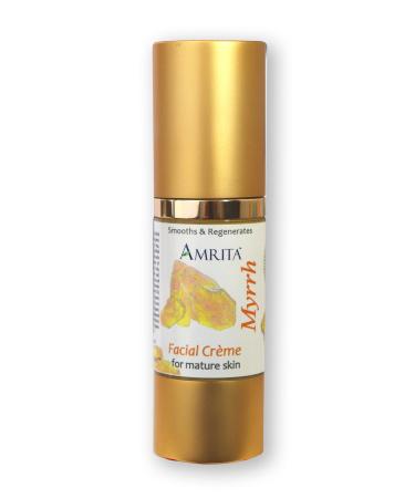 AMRITA Aromatherapy: Myrrh Facial Cr me (For Mature Skin) - Blended with Premium Therapeutic Quality Essential Oils of Carrot Seed Spikenard Cistus Neroli Myrrh & Rosewood - SIZE: 30ML