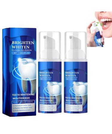 2PCs Bright Whitening Teeth Mousse |Herbal Brightening Oral Repair Mousse |Teeth Total Care Mouthwash |Teeth Mouthwash |Teeth Mouthwash Foam |Refreshing Breath Deep Cleaning Teeth