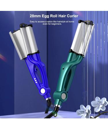 Vifaleno Hair Curling Iron Wand 28mm Ceramic Hair Waver Egg Roll Hair Curler Hair Crimper Temperature Adjustable Deep Beachy Waves Hair Styling Tool - Buy Online on GoSupps.com
