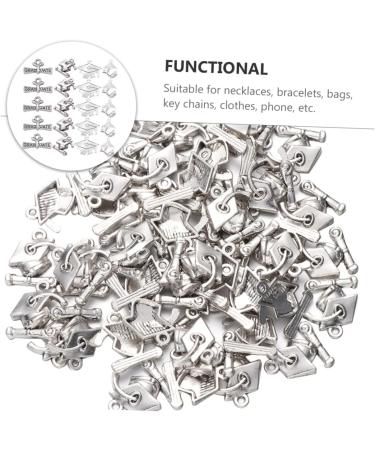 COHEALI 48pcs Theme Pendants Graduation Keychain Souvenir Key Props Novel DIY Pendant Bachelor Chain Sliver 2.4X1.6cm - Buy Online on GoSupps.com